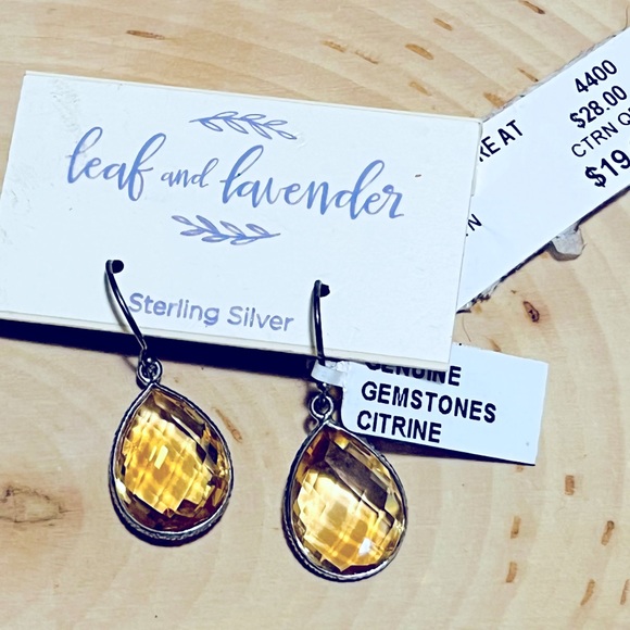 Leaf & Lavender Jewelry - Leaf & Lavender Sterling Silver Citrine earrings NWT